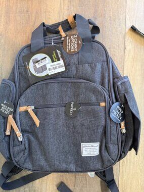 NEW Eddie Bauer Diaper Bag Backpack Grey